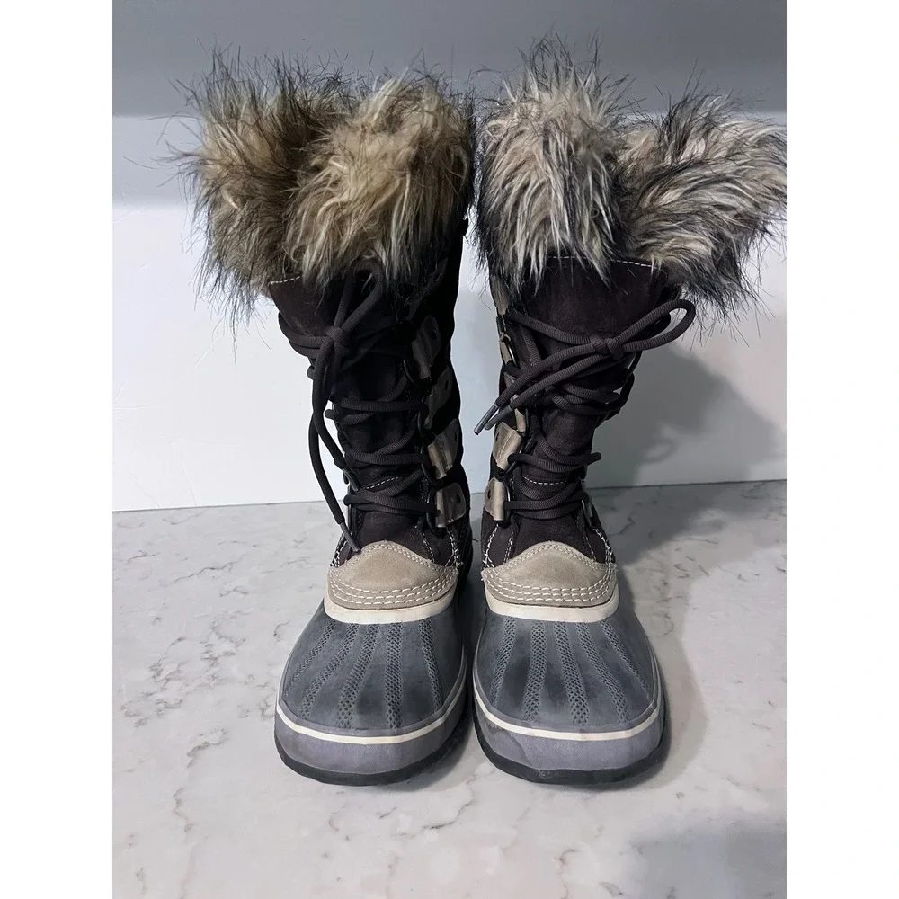 Sorel Women's Joan of Arc Boots Waterproof Fur Trimmed Lace Up Size 8‎ (READ)